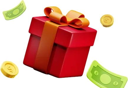 Bonus station map red gift box with coins