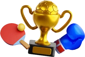 Sport welcome package trophy with ball and glove